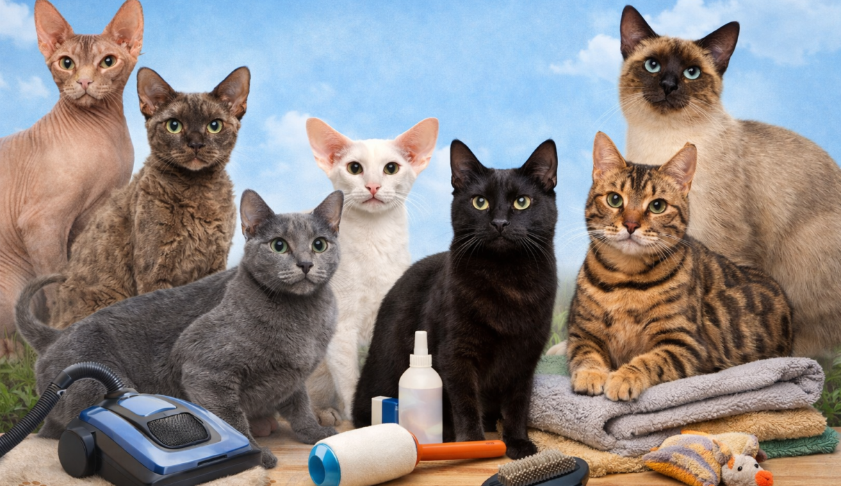 cat breeds, non shedding cat breeds, cat breeds that dont shed, cat breeds don't shed, cat breeds with minimal shedding