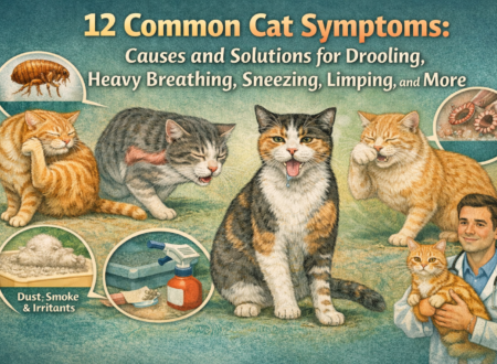 Cat Symptoms, Sneezing, Limping, cat drooling, Cats heavy breathing