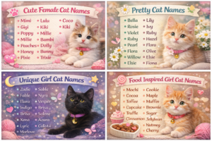 female cat names, popular female cat names, pretty cat names, unique girl cat names