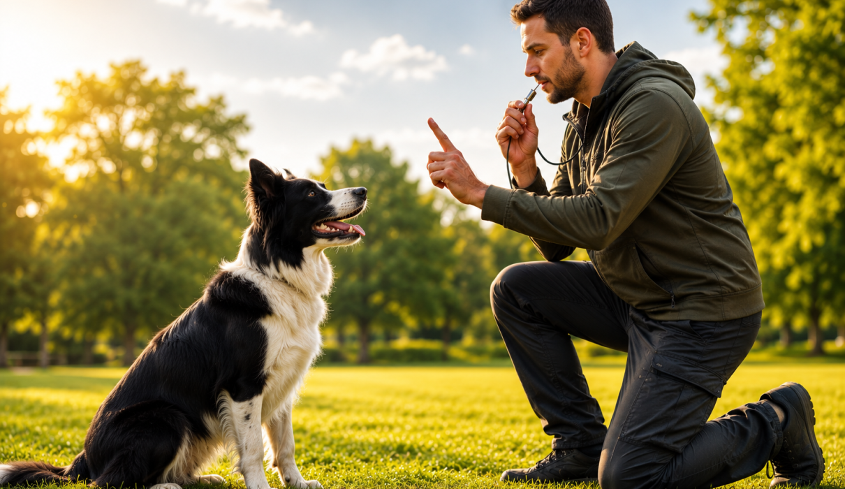 Dog Training Whistle using a whistle for dog training