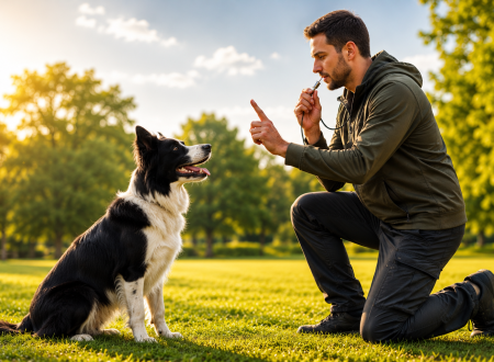 Dog Training Whistle using a whistle for dog training