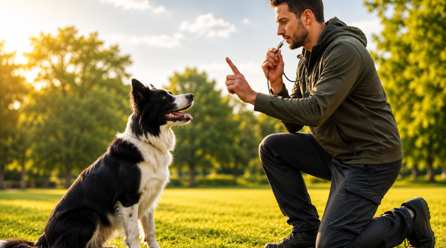 Dog Training Whistle using a whistle for dog training