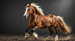 Flashy Clydesdale horse with white feathering - iconic beautiful horse breeds