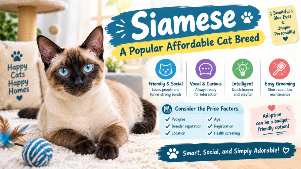 Siamese cat – a popular affordable cat breed