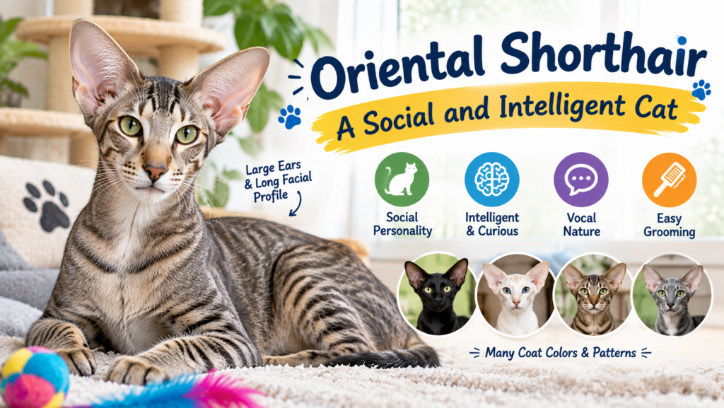 Oriental Shorthair social and intelligent cat