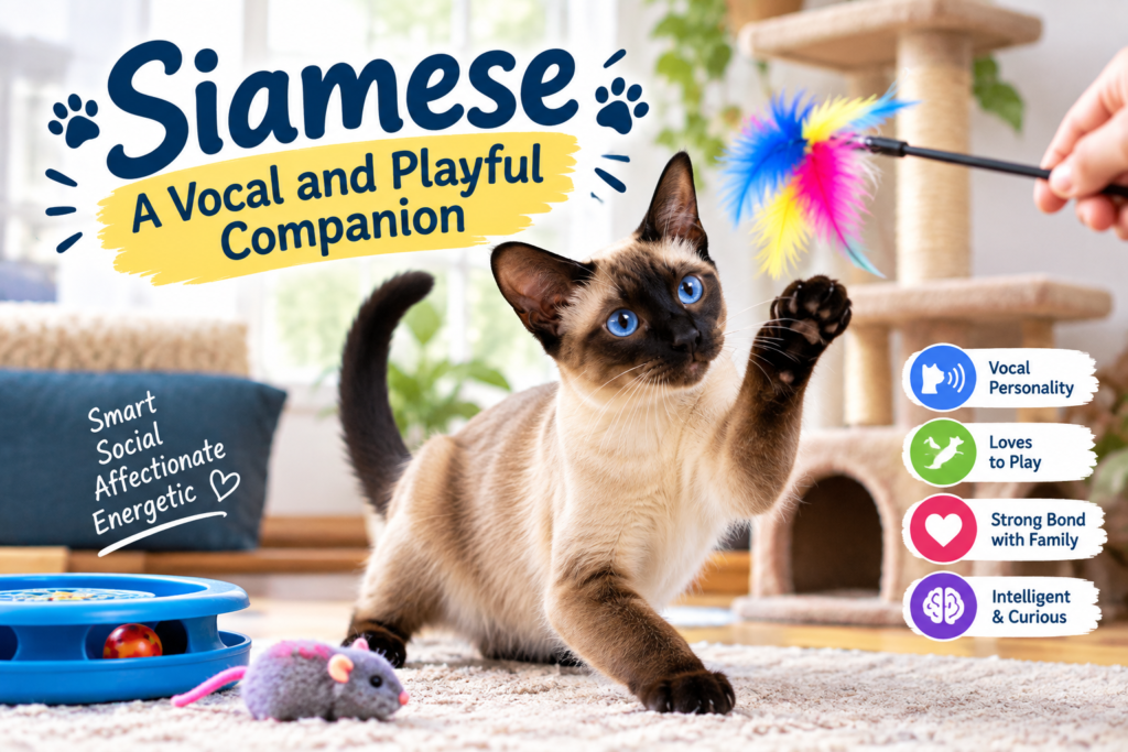 Siamese cat vocal and playful companion