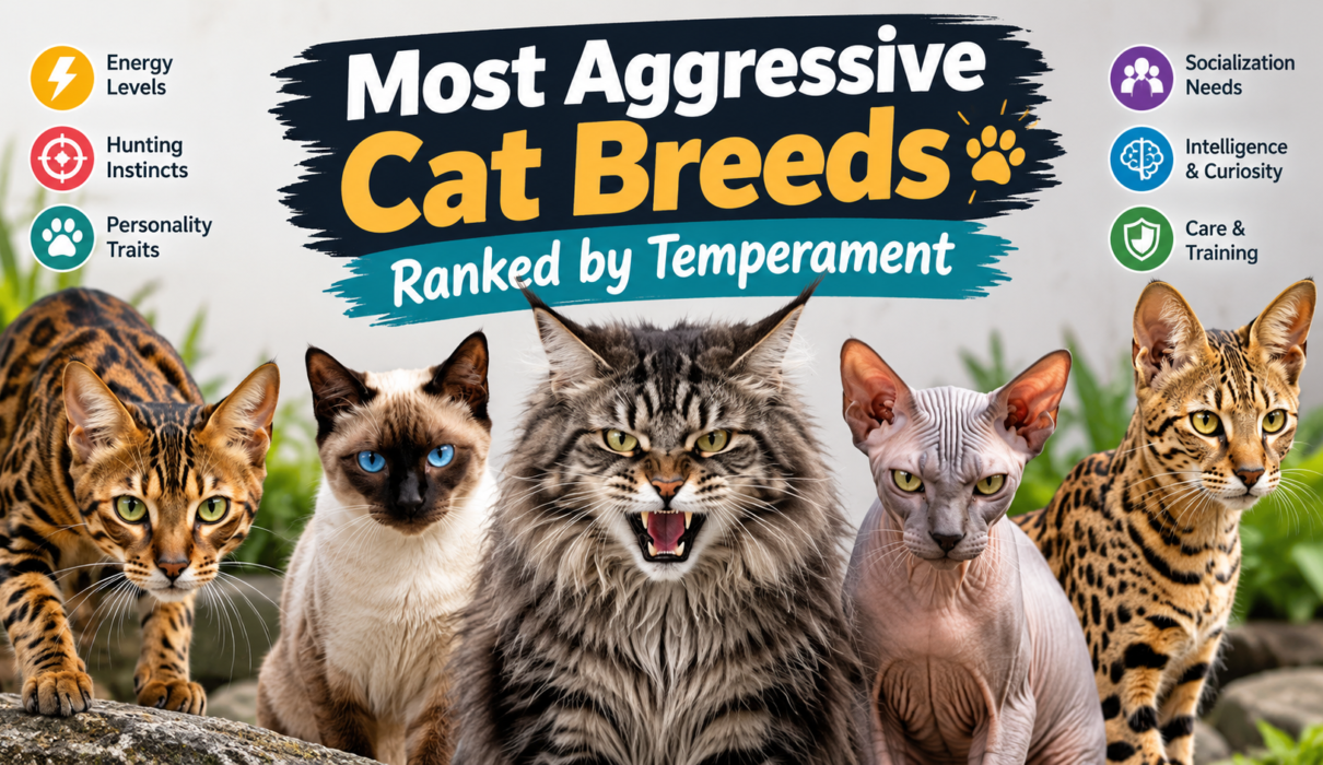 Most aggressive cat breeds ranked by temperament