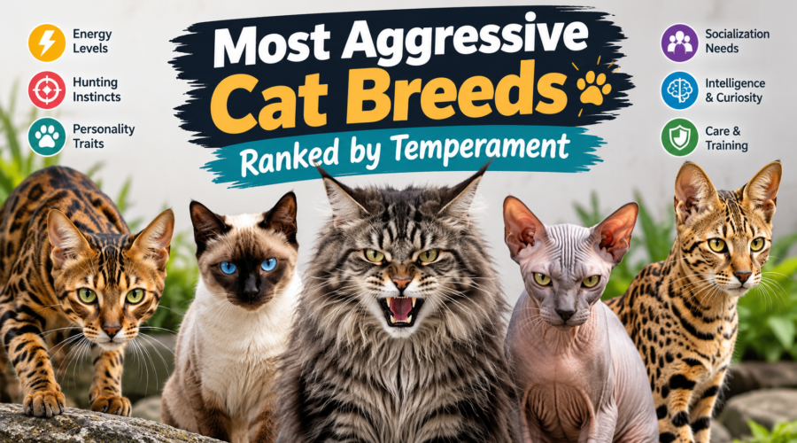 Most aggressive cat breeds ranked by temperament