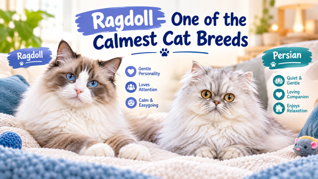  Ragdoll cat – one of the calmest cat breeds with blue eyes and a soft coat 