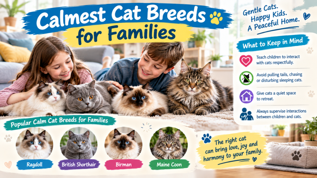 Calmest cat breeds for families with children