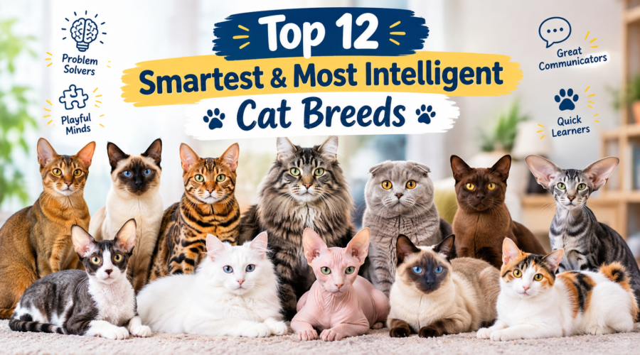 Top 12 smartest cat breeds and most intelligent cat breeds