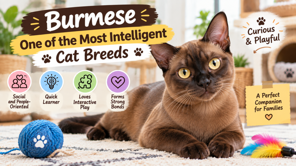 Burmese cat – one of the most intelligent cat breeds