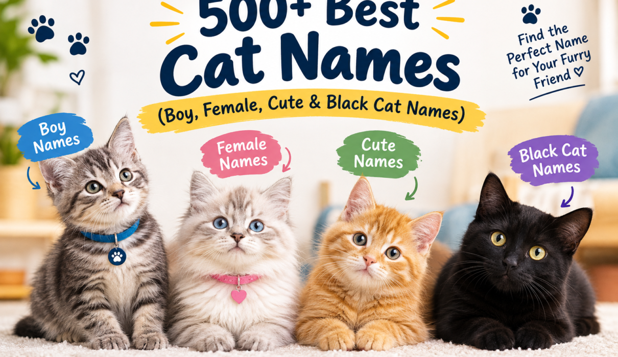 500+ best cat names including boy, female, cute, and black cat names