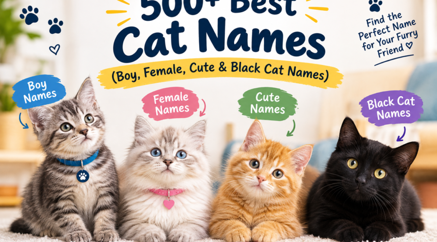 500+ best cat names including boy, female, cute, and black cat names