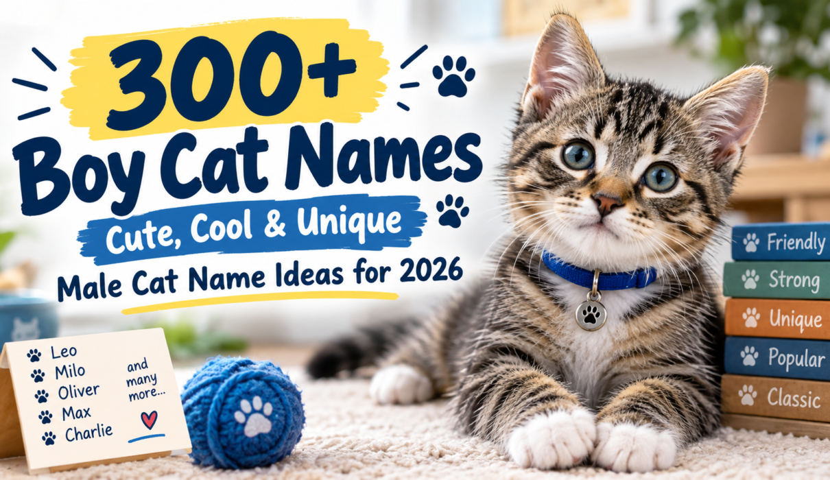 300+ boy cat names with cute, cool, and unique male cat name ideas for 2026