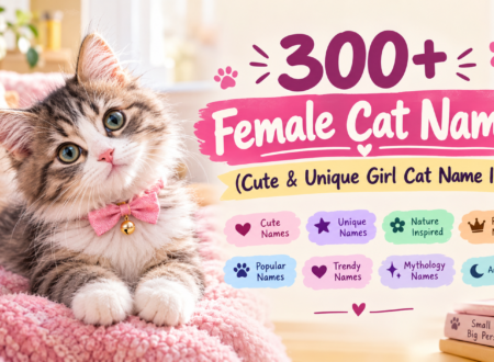 : 300+ female cat names with cute and unique girl cat name ideas featuring an adorable kitten in a pink setting