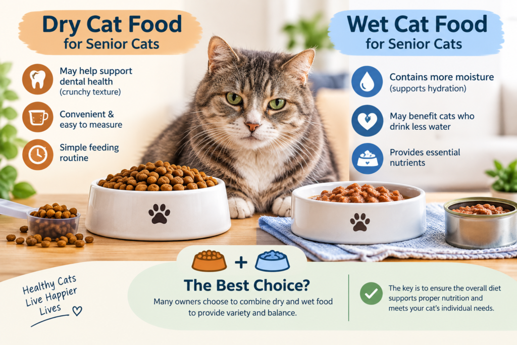  Dry cat food vs wet food for senior cats