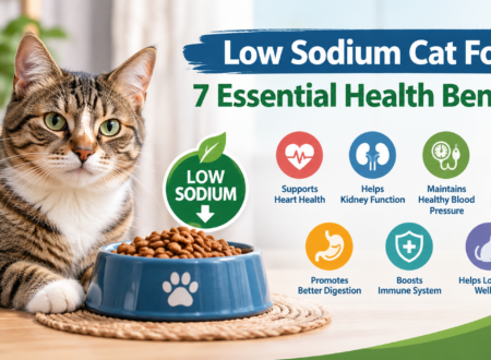 Low sodium cat food with 7 essential health benefits for cats