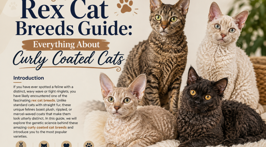 Rex cat breeds with curly and wavy coats featured in a guide about curly coated cats.