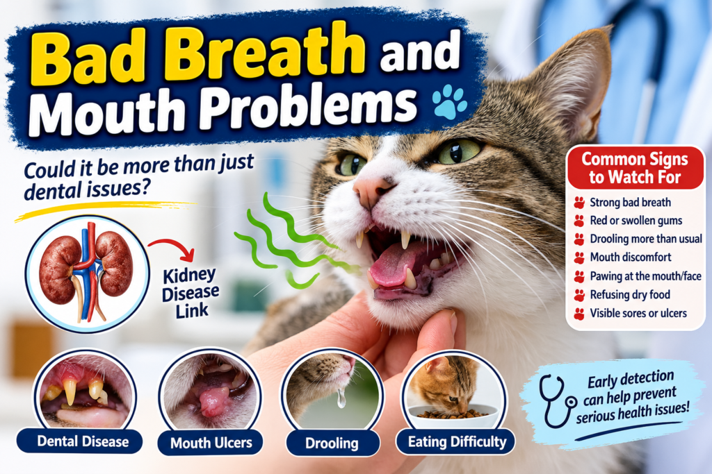 Bad Breath and Mouth Problems in Cats — Dental Disease and Kidney Disease Warning Signs