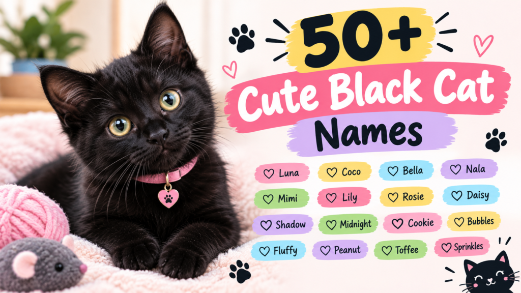 50+ cute black cat names for adorable black kittens