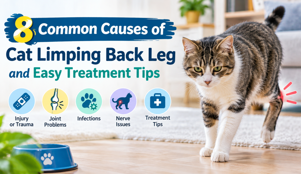 Cat limping on back leg with common causes and easy treatment tips