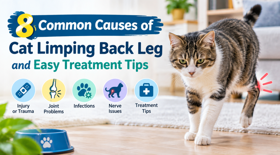 Cat limping on back leg with common causes and easy treatment tips