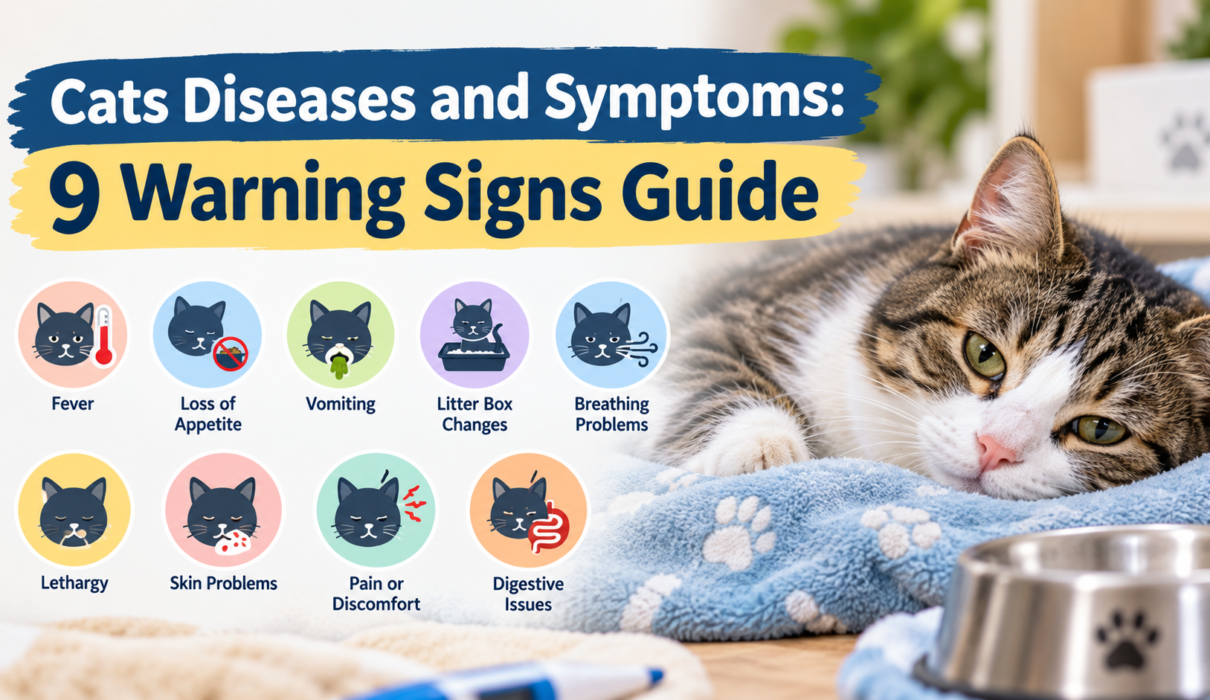 : Cats diseases and symptoms showing 9 warning signs in a cat health guide