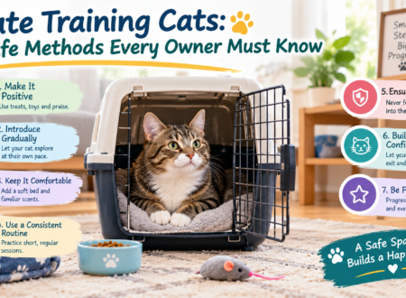 Tabby cat relaxing on soft bedding inside an open pet carrier in a cozy living room, illustrating safe crate training with treats, comfort, and positive reinforcement or can you crate train a cat.