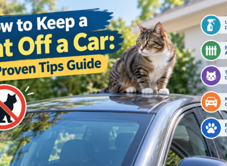 How to keep a cat off a car with 7 proven tips featuring a tabby cat sitting on a car roof and safe cat deterrent strategies