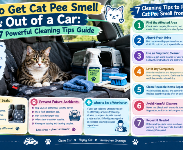 Cleaning cat urine stains and odor from a car seat to keep the vehicle fresh and odor-free.