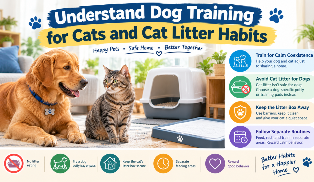 Cat Door Training: 5 Easy Steps to Give Your Cat More Freedom, featuring a tabby cat walking through a pet door with five essential training tips.