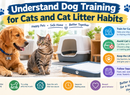 Cat Door Training: 5 Easy Steps to Give Your Cat More Freedom, featuring a tabby cat walking through a pet door with five essential training tips.